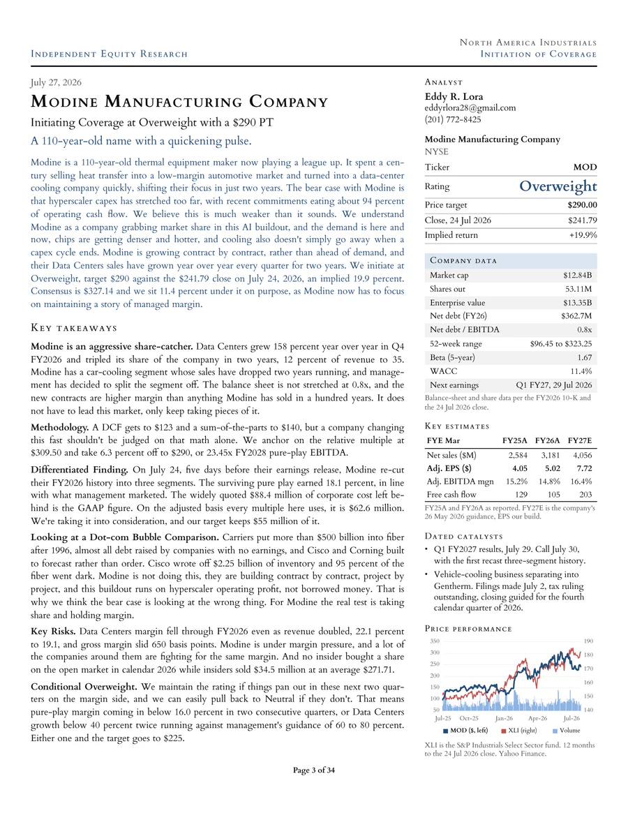 Page three of the Modine note, the key takeaways.